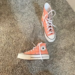 pink platform converse